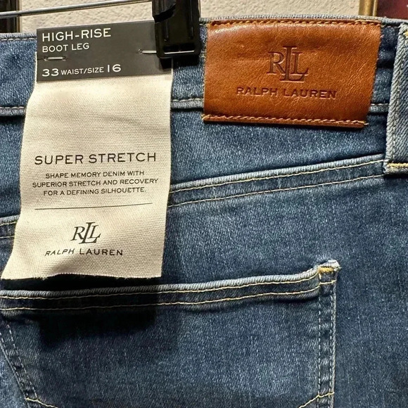 Ralph Lauren high rise bootleg legacy wash jeans women’s 16/33 - Picture 8 of 12